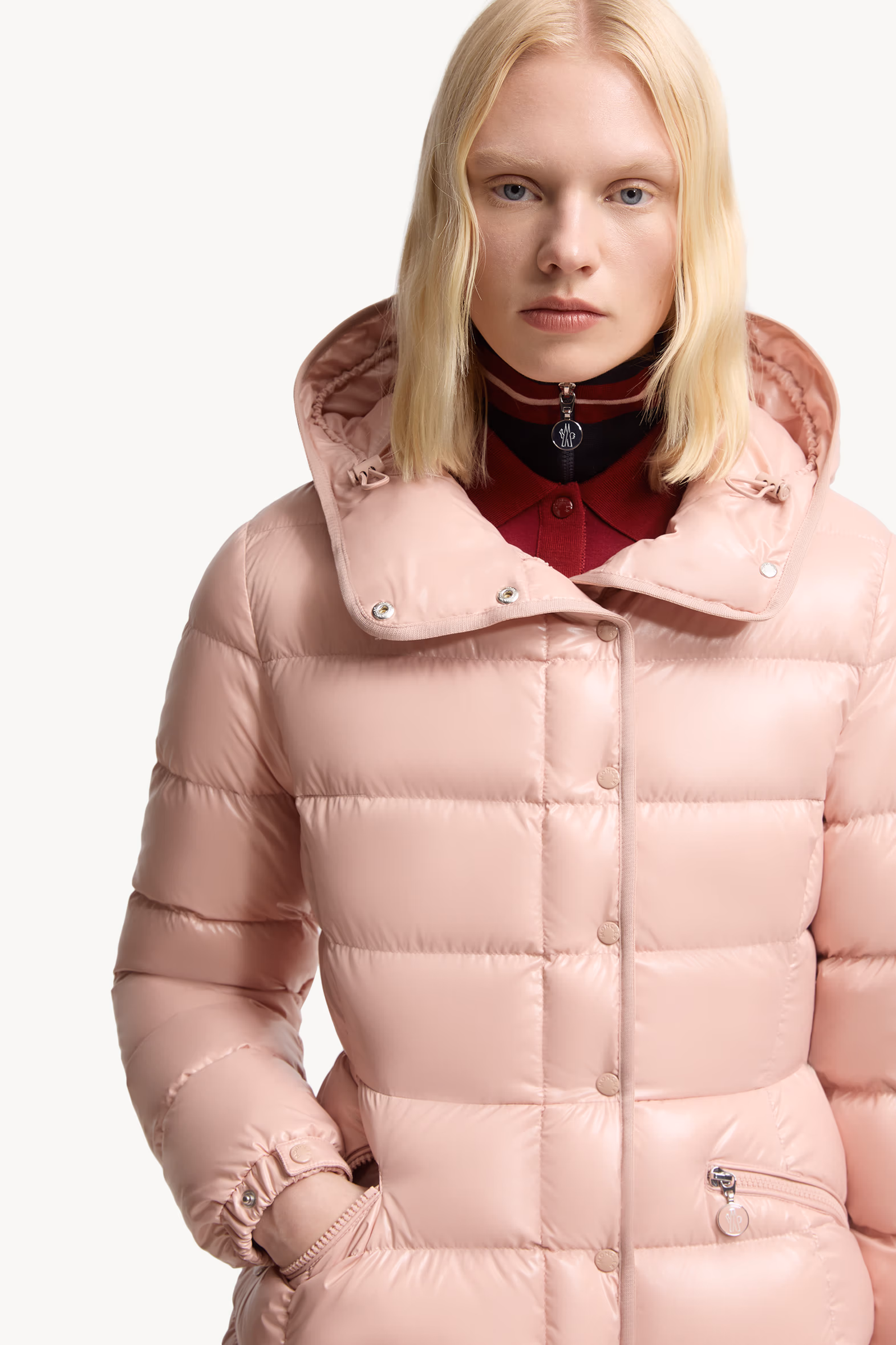 Barante Hooded Short Down Jacket Women Pink Moncler 6